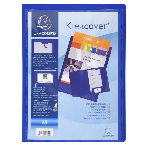 3130632435028 - Präsentationsmappe KC A4 PP blau Füllhöhe 1 cm 3130632435028 Exacompta