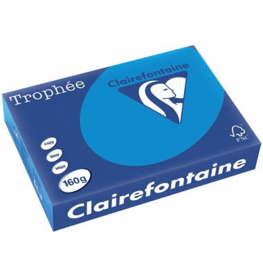 Kopierpapier Trophee 1022C karibikblau intensiv A4 160g