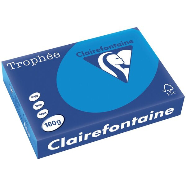 3329680001648 - Kopierpapier Trophee 1022C karibikblau intensiv A4 160g 250 Blatt 3329680001648 250 Stück