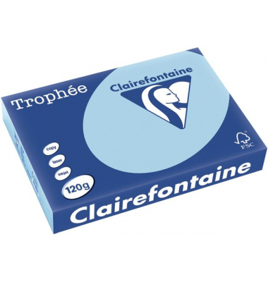Kopierpapier Trophee 1213C eisblau pastell A4 120g 