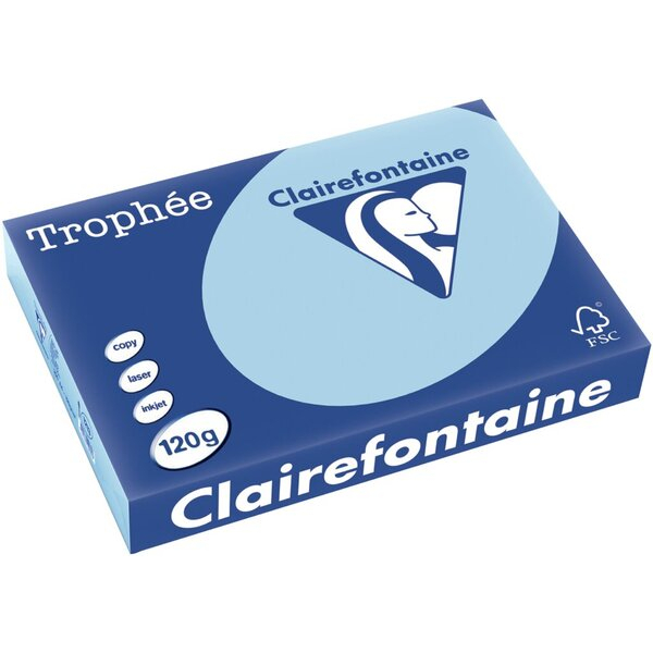 Clairefontaine Kopierpapier Trophee 1213C eisblau pastell A4 120g 3329680121308 Clairefontaine 250 Blatt