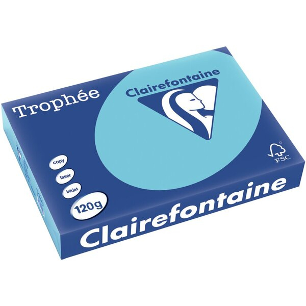 Clairefontaine Kopierpapier Trophee 1282C blau pastell A4 120g 3329680128208 Clairefontaine 250 Blatt