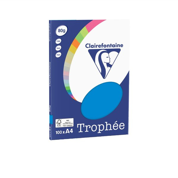 3329680411102 - Kopierpapier Trophee 4111C karibikblau A4 80g 100 Blatt 3329680411102 Clairefontaine