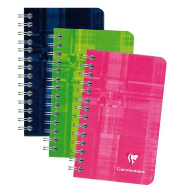Notizbuch 8582C, Clairalfa, farbig sortiert, A7 ca., kariert, 90g, 50 Blatt / 100 Seiten