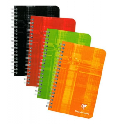 Notizbuch 8602C, Clairalfa, farbig sortiert, A6, kariert, 90g, 90 Blatt / 180 Seiten