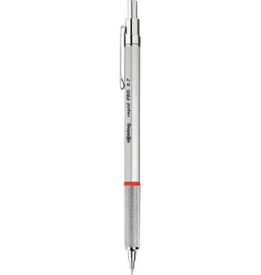Rotring rapid PRO Feinminenstift Chrom, 0,7 mm, Griffzone gefräst