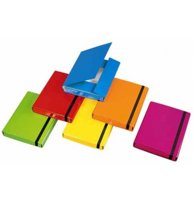 Heftbox VELOCOLOR&reg; 4443300, A4 sortiert (gelb/hellrot/orange/hellgr&uuml;n/hellblau/pink), 4cm F&uuml;llh&ouml;he, Karton glanzkaschiert