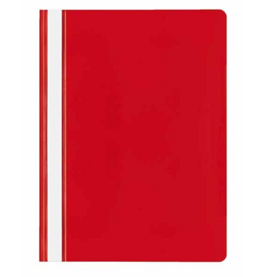 Schnellhefter VELOFORM 4748021, A4, rot, Kunststoff, 80g, Vorderdeckel transparent