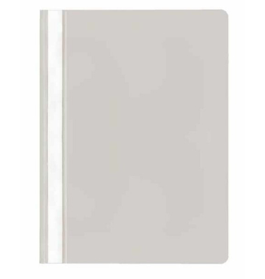 Schnellhefter VELOFORM 4748081, A4, grau, Kunststoff, 80g, Vorderdeckel transparent