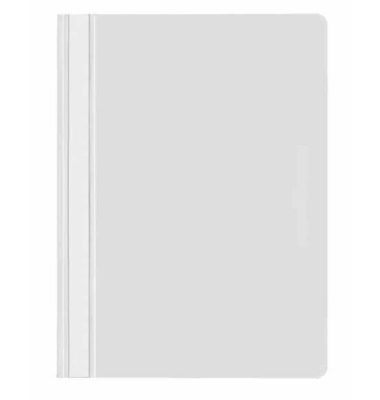 Schnellhefter VELOFORM 4748090, A4, wei&szlig;, Kunststoff, 80g, Vorderdeckel transparent