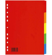 Kartonregister 4245700, 5-teilig blanko, A4, 175 g/m&sup2;, farbige Taben, 5-teilig