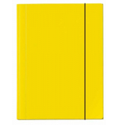 Eckspannmappe VELOCOLOR 4442310, A4 gelb Karton glanzkaschiert 350g, f&uuml;r ca. 150 Blatt, mit 3 Einschlagklappen