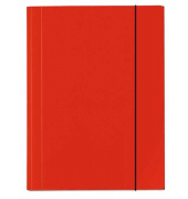 Eckspannmappe VELOCOLOR 4442321, A4 rot Karton glanzkaschiert 350g, f&uuml;r ca. 150 Blatt  (80 g/m&sup2;), mit 3 Einschlagklappen
