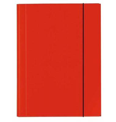 Eckspannmappe VELOCOLOR 4442321, A4 rot Karton glanzkaschiert 350g, f&uuml;r ca. 150 Blatt  (80 g/m&sup2;), mit 3 Einschlagklappen