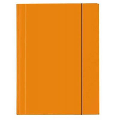 Eckspannmappe VELOCOLOR 4442330, A4 orange Karton glanzkaschiert 350g, mit 3 Einschlagklappen