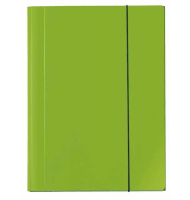 Eckspannmappe Velocolor 4442341, A4 gr&uuml;n Karton glanzkaschiert 350g, f&uuml;r ca. 150 Blatt  (80 g/m&sup2;), mit 3 Einschlagklappen