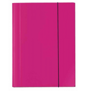 Eckspannmappe VELOCOLOR 4442371, A4 pink Karton glanzkaschiert 350g, f&uuml;r ca. 150 Blatt  (80 g/m&sup2;), mit 3 Einschlagklappen