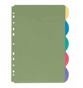 Kunststoffregister 4245800, 5-teilig blanko, A4, farbige Taben