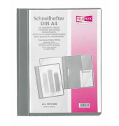 Schnellhefter VELOFORM 4741081, A4+, grau, Kunststoff, 80g, Vorderdeckel transparent