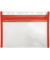 Dokumententasche VELOBAG 4350020, Din A5 quer, transparent rot, Polypropylen (PP), Rei&szlig;verschluss
