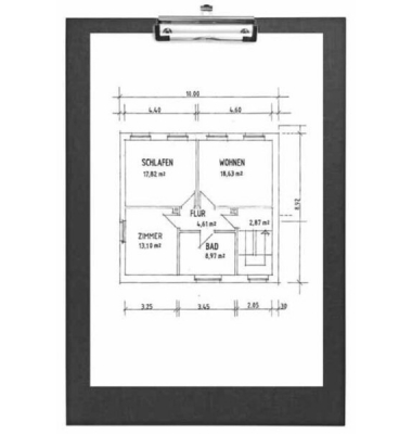 Klemmbrett 4813980 A3 schwarz PP (Polypropylen) inkl Aufhängeöse 
