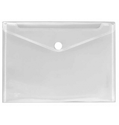 Dokumententasche Crystal 4530100, Din A4 quer, transparent farblos, PP-Vollkunststoff, Klettverschluss