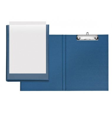 Klemmbrettmappe Velodur 4804650 A4 blau Karton mit Kunststoffüberzug inkl Aufhängeöse 
