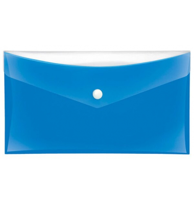 Dokumententasche Velocolor 4571150, Din Lang, blau, PP-Vollkunststoff, Druckknopf
