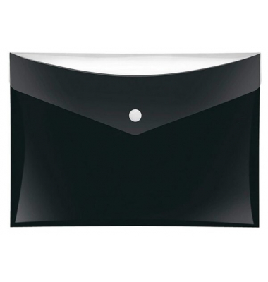 Dokumententasche Velocolor 4550180, A5 quer, schwarz, PP-Vollkunststoff, Druckknopfverschluss