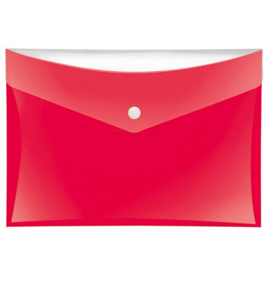 Dokumententasche Velocolor 4550120, A5 quer, rot, PP-Vollkunststoff, Druckknopfverschluss
