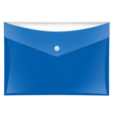 Dokumententasche Velocolor 4550150, Din A5 quer, blau, PP-Vollkunststoff, Druckknopf
