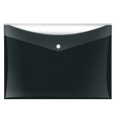 Dokumententasche Velocolor 4530180, A4 quer, schwarz, PP-Vollkunststoff, Druckknopfverschluss