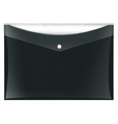Dokumententasche Velocolor 4530180, Din A4 quer, schwarz, PP-Vollkunststoff, Druckknopf
