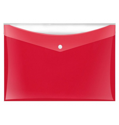 Dokumententasche Velocolor 4530120, Din A4 quer, rot, PP-Vollkunststoff, Druckknopf