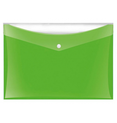 Dokumententasche Velocolor 4530140, A4 quer, gr&uuml;n, PP-Vollkunststoff, Druckknopfverschluss