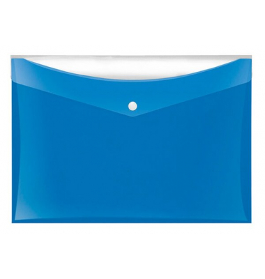 Dokumententasche Velocolor 4530150, A4 quer, blau, PP-Vollkunststoff, Druckknopfverschluss