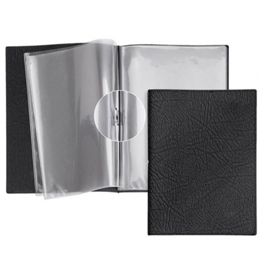 Sichtbuch Vintage 4402680, schwarz, A4, mit 10 H&uuml;llen, regeneriertes Leder