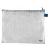 Dokumententasche - 2704000, Din A4 quer, transparent blau, PVC-Folie, Rei&szlig;verschluss