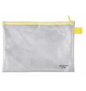 Dokumententasche - 2705000, A5 quer, transparent gelb, PVC-Folie, Rei&szlig;verschluss