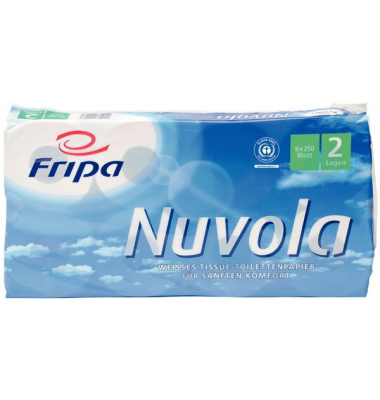 Toilettenpapier Nuvola 1200802, 2-lagig, hochwei&szlig;, 250 Blatt / Rolle,