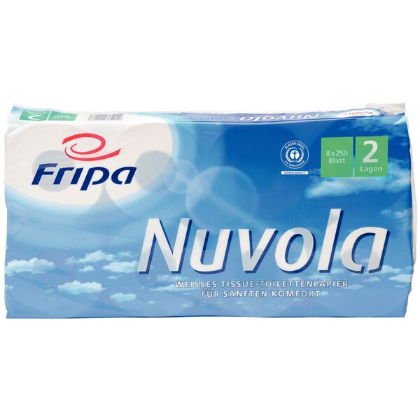 4000883000087 - Toilettenpapier Nuvola 1200802 2-lagig hochweiß 250 Blatt   Rolle 4000883000087 Fripa