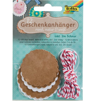 Geschenkanhänger NATUR&WEISS, rund in zwei Größen, inkl. 2m Schnurr Geschenkanhänger NATUR&WEISS, rund in zwei Größen, inkl. 2m Schnurr