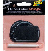 Tafelfolien Anhänger mit Speckstein- stift, 3 Formen sortiert