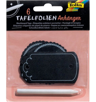 Tafelfolien Anhänger mit Speckstein- stift, 3 Formen sortiert