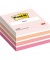 Haftnotizen 2028P, W&uuml;rfel, 76x76mm, farbig sortiert (pink/rosa/orange/weiss), quadratisch