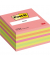 Haftnotizen 2028NP, W&uuml;rfel, 76x76mm, farbig sortiert (pink/gelb/orange/gr&uuml;n), quadratisch