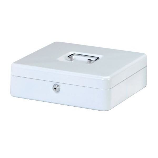 4002390004909 - Geldkassette 301x250x89mm weiß Sicherheitszylinderschloss mit 2 Schlüsseln 4002390004909 Maul