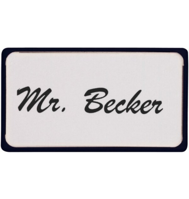 Namensschild mit Magnet schwarz 45x80mm