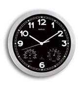 Uhr MAULdrive 30RC Funkuhr silber Wanduhr Kunststoff Rahmen Ø 30cm