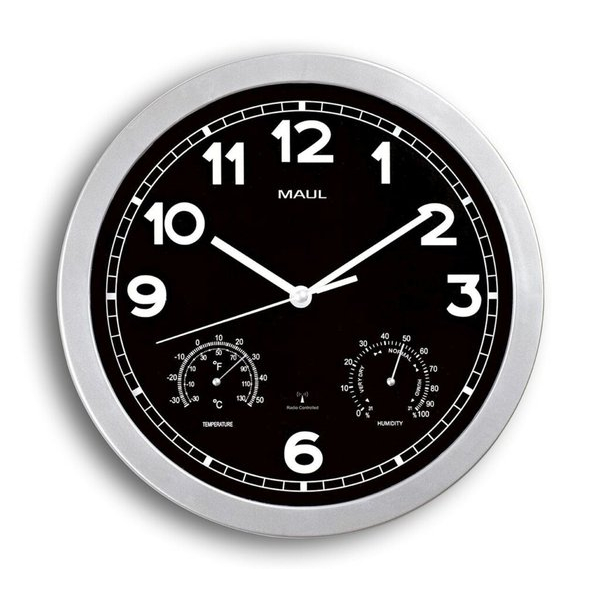 4002390065740 - Uhr MAULdrive 30RC Funkuhr silber Wanduhr Kunststoff Rahmen Ø 30cm 4002390065740 Maul